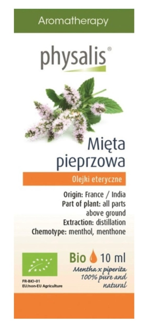 Physalis Olejek Eteryczny Mięta Pieprzowa BIO 10 ml Physalis Olejek Eteryczny Mięta Pieprzowa BIO 10 ml