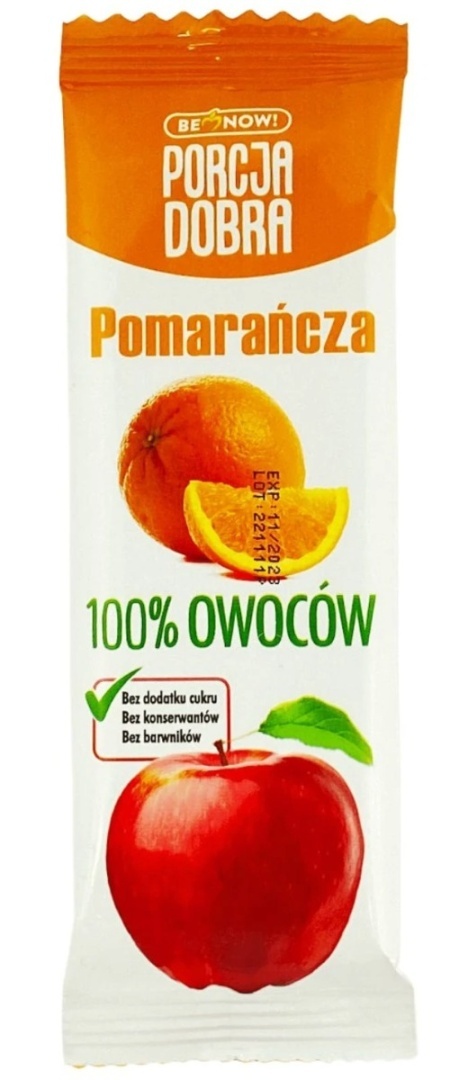 Porcja Dobra Przekąska Jabłkowo-Pomarańczowa Bez Dodatku Cukru 16 g Porcja Dobra Przekąska Jabłkowo-Pomarańczowa Bez Dodatku Cukru 16 g
