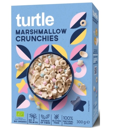 Turtle Chrupki Zbożowe Z Piankami Marshmallow Bezglutenowe BIO 300 g Turtle Chrupki Zbożowe Z Piankami Marshmallow Bezglutenowe BIO 300 g