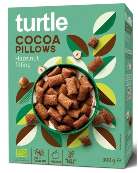 Turtle Poduszki Ryżowe Z Kremem Orzechowo-Kakaowym Bezglutenowe BIO 300 g Turtle Poduszki Ryżowe Z Kremem Orzechowo-Kakaowym Bezglutenowe BIO 300 g