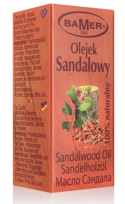 BAMER naturalny olejek eteryczny sandałowy 7 ml BAMER naturalny olejek eteryczny sandałowy 7 ml