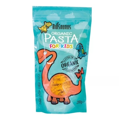 BIOSAURUS Makaron dla dzieci BioSaurus bezglutenowy BIO 200 g BIOSAURUS Makaron dla dzieci BioSaurus bezglutenowy BIO 200 g