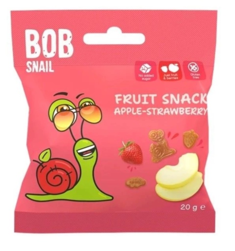 BOB SNAIL Przekąska jabłko truskawka 20 g BOB SNAIL Przekąska jabłko truskawka 20 g