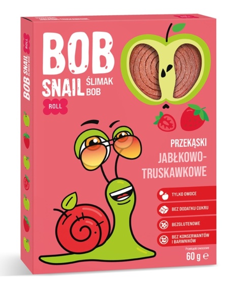 BOB SNAIL Przekąska jabłko truskawka 60 g BOB SNAIL Przekąska jabłko truskawka 60 g