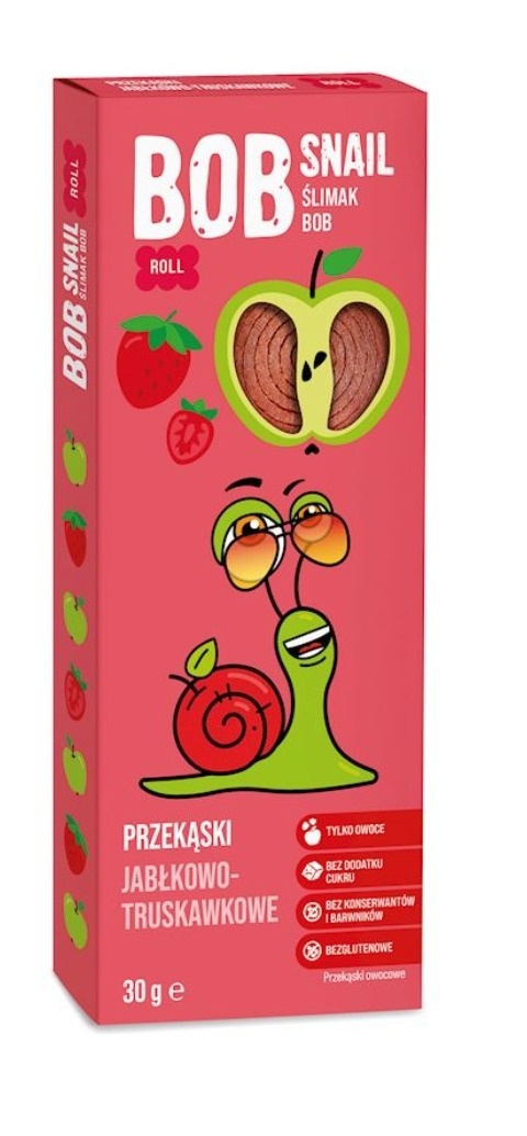 BOB SNAIL Przekąska jabłkowo - truskawkowa 30 g BOB SNAIL Przekąska jabłkowo - truskawkowa 30 g