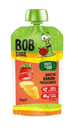 BOB SNAIL Smoothie bananowo-truskawkowe bez dodatku cukru 120 g