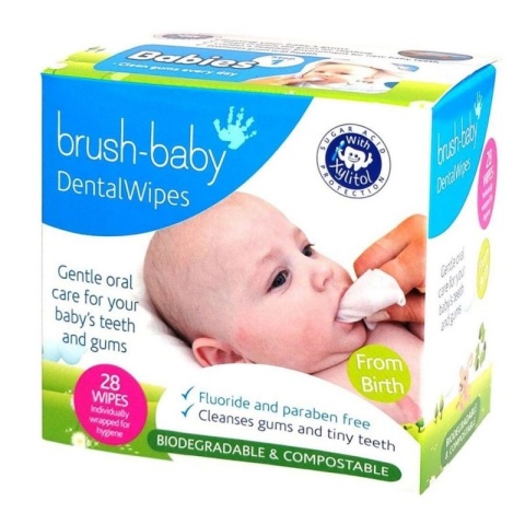 BRUSH-BABY DentalWipes chusteczki do czyszczenia dziąseł i zębów 28 sztuk BRUSH-BABY DentalWipes chusteczki do czyszczenia dziąseł i zębów 28 sztuk