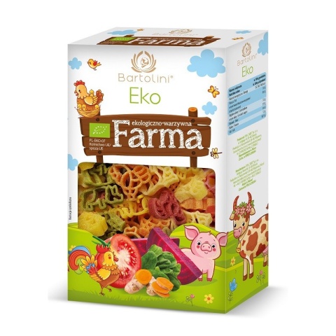 Bartolini Makaron Semolinowy Z Warzywami Dla Dzieci Farma 250 g Bartolini Makaron Semolinowy Z Warzywami Dla Dzieci Farma 250 g