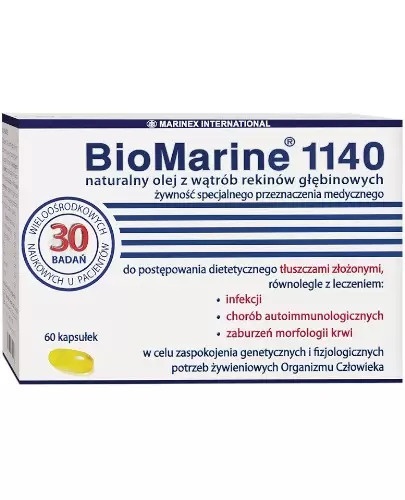 BioMarine® 1140 olej z wątrób rekinów głębinowych 60 kapułek BioMarine® 1140 olej z wątrób rekinów głębinowych 60 kapułek