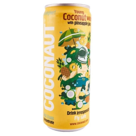 Coconaut Woda kokosowa z młodego kokosa z sokiem ananasowym 320 ml Coconaut Woda kokosowa z młodego kokosa z sokiem ananasowym 320 ml
