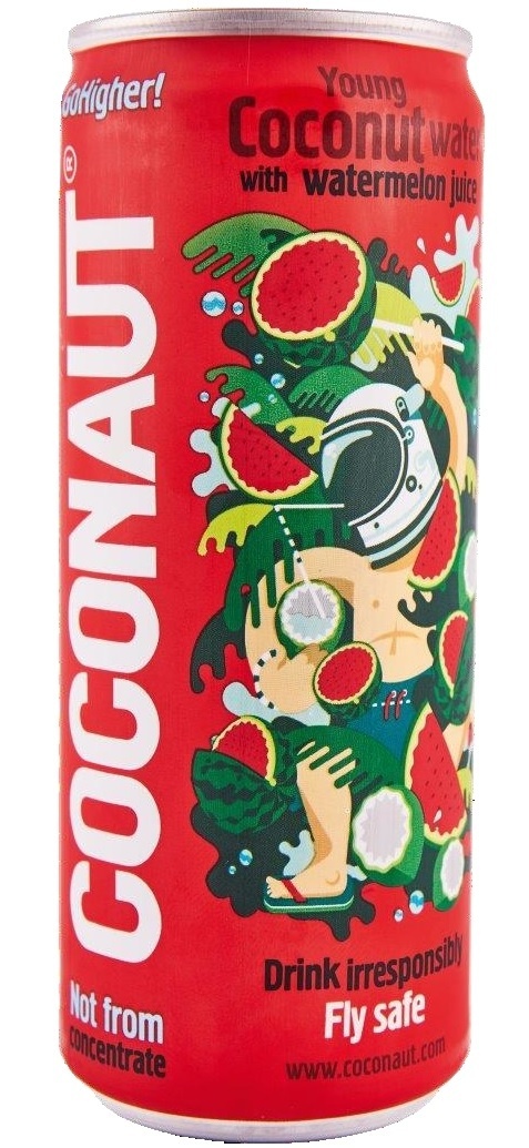 Coconaut Woda kokosowa z młodego kokosa z sokiem arbuzowym 320 ml Coconaut Woda kokosowa z młodego kokosa z sokiem arbuzowym 320 ml