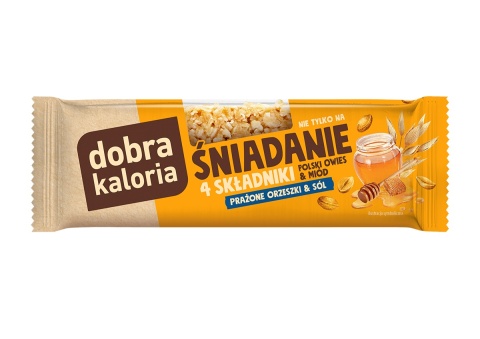 Dobra Kaloria Baton Śniadanie prażone orzeszki i sól 35g Dobra Kaloria Baton Śniadanie prażone orzeszki i sól 35g