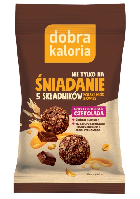 Dobra Kaloria Kulki Śniadanie gorzka czekolada i owies 40g Dobra Kaloria Kulki Śniadanie gorzka czekolada i owies 40g