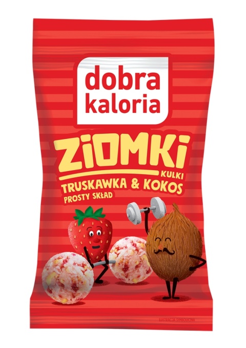 Dobra Kaloria Kulki Ziomki truskawka i kokos 24g Dobra Kaloria Kulki Ziomki truskawka i kokos 24g