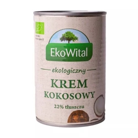 EKOWITAL Krem kokosowy 22% tłuszczu (mleczko kokosowe) BIO 400 ml EKOWITAL Krem kokosowy 22% tłuszczu (mleczko kokosowe) BIO 400 ml