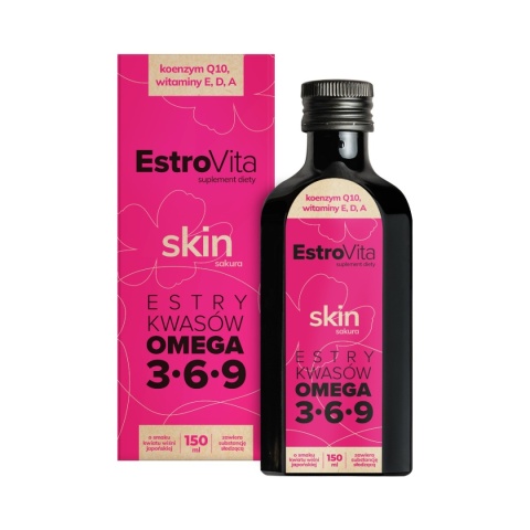 EstroVita Skin Omega 3-6-9 dla kobiet 150 ml o smaku kwiatu wiśni EstroVita Skin Omega 3-6-9 dla kobiet 150 ml o smaku kwiatu wiśni