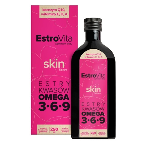EstroVita Skin Omega 3-6-9 dla kobiet 250 ml o smaku kwiatu wiśni EstroVita Skin Omega 3-6-9 dla kobiet 250 ml o smaku kwiatu wiśni