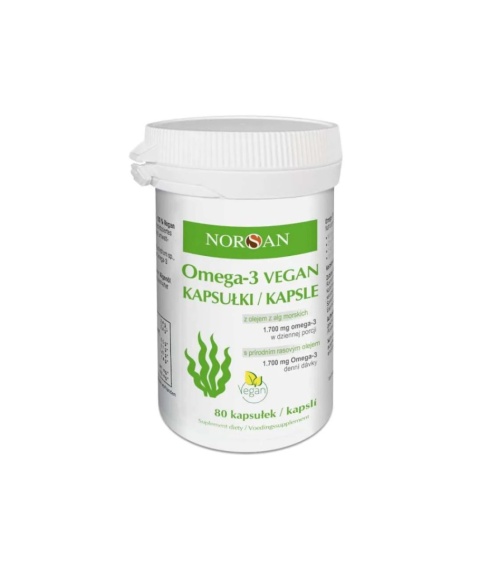 Norsan Omega-3 Vegan Kapsułki 80 kapsułek Norsan Omega-3 Vegan Kapsułki 80 kapsułek