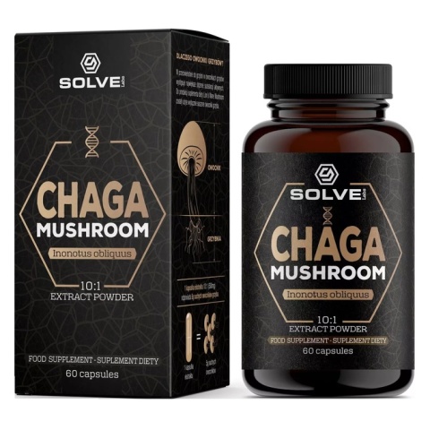 SolveLabs Chaga (Błyskoporek podkorowy) 10:1 Ekstrakt 60 kapsułek SolveLabs Chaga (Błyskoporek podkorowy) 10:1 Ekstrakt 60 kapsułek