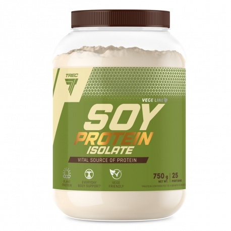 Trec Soy Protein Vege Białko Sojowe w proszku 750 g o smaku czekoladowym Trec Soy Protein Vege Białko Sojowe w proszku 750 g o smaku czekoladowym
