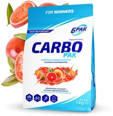 6PAK Carbo PAK 1kg o smaku grejpfrutowym 6PAK Carbo PAK 1kg o smaku grejpfrutowym