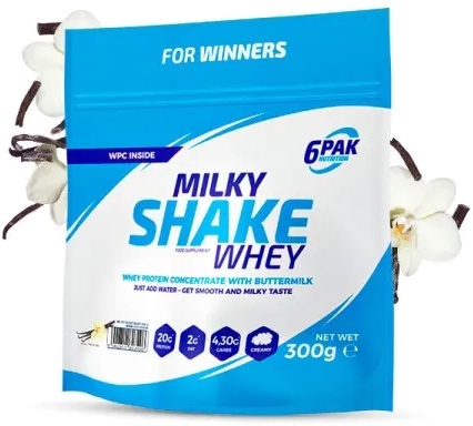6PAK Milky Shake Whey 300g białko o smaku waniliowym 6PAK Milky Shake Whey 300g białko o smaku waniliowym