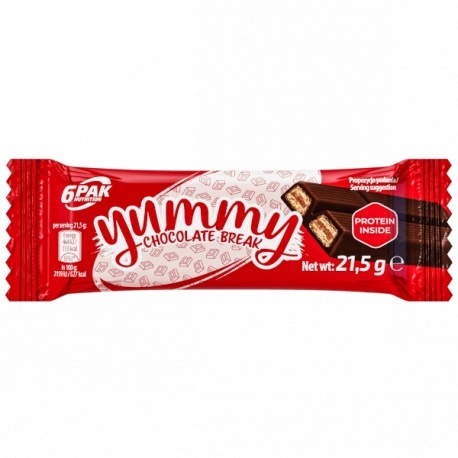 6PAK Yummy Chocolate Break Baton czekoladowy 21,5g 6PAK Yummy Chocolate Break Baton czekoladowy 21,5g
