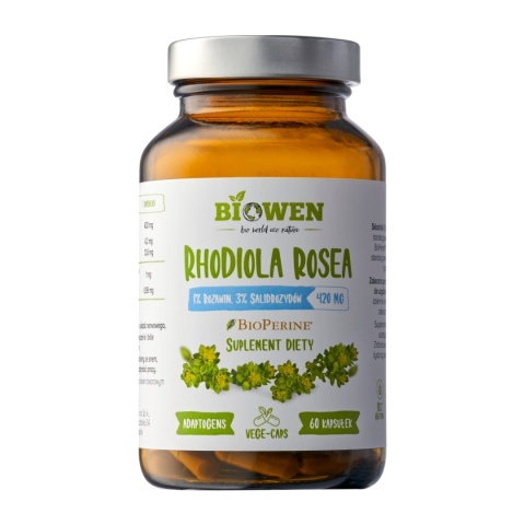 Biowen Rhodiola Rosea Różeniec Górski 420 mg 60 kapsułek Biowen Rhodiola Rosea Różeniec Górski 420 mg 60 kapsułek