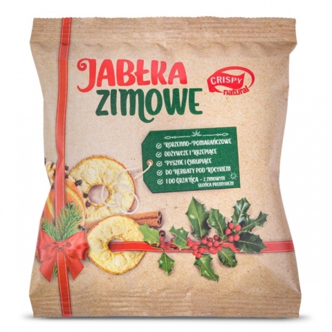 Crispy Natural Jabłko suszone zimowe w plasterkach 18g Crispy Natural Jabłko suszone zimowe w plasterkach 18g