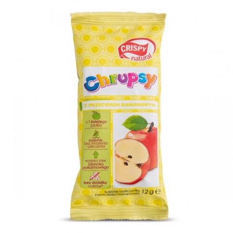 Crispy Natural Jabłko z przecierem bananowym w kostce 12 g Crispy Natural Jabłko z przecierem bananowym w kostce 12 g
