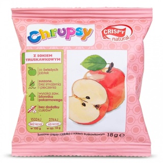 Crispy Natural Jabłko z sokiem truskawkowym w plasterkach 18g