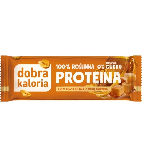 Dobra Kaloria Baton PROTEINA Krem orzechowy z nutą karmelu 42g Dobra Kaloria Baton PROTEINA Krem orzechowy z nutą karmelu 42g