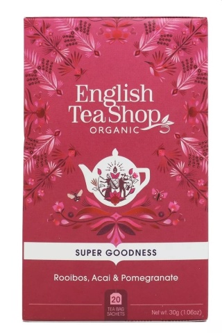 ENGLISH TEA SHOP Herbatka ziołowa Rooibos acai i granat BIO (20 x 1,5 g) 30 g