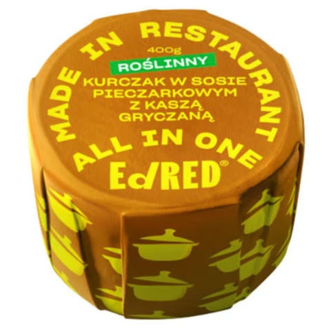 EdRED Roślinny Kurczak W Sosie Pieczarkowym Z Kaszą Gryczaną 400 g EdRED Roślinny Kurczak W Sosie Pieczarkowym Z Kaszą Gryczaną 400 g