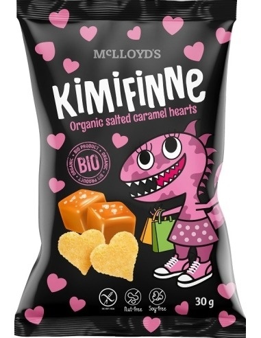 KIMIFINNE Chrupki kukurydziane smak słony karmel bezglutenowe BIO 30 g KIMIFINNE Chrupki kukurydziane smak słony karmel bezglutenowe BIO 30 g