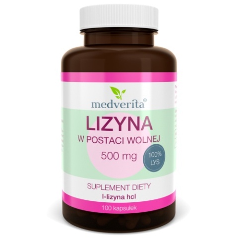 Medverita Lizyna 500 mg 100 kapsułek Medverita Lizyna 500 mg 100 kapsułek