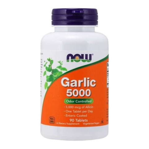 NOW Foods Garlic 5000 (czosnek bezzapachowy) 90 tabletek NOW Foods Garlic 5000 (czosnek bezzapachowy) 90 tabletek