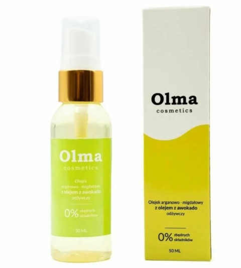 Olma Cosmetics Olejek arganowo-migdałowy z olejkiem z awokado odżywczy 50ml Olma Cosmetics Olejek arganowo-migdałowy z olejkiem z awokado odżywczy 50ml