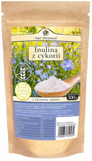 Pięć Przemian Inulina Z Korzenia Cykorii Bezglutenowa 300 g