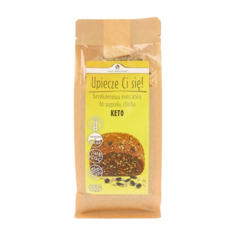 Pięć Przemian Mieszanka Do Wypieku Chleba Bezglutenowa KETO 500 g Pięć Przemian Mieszanka Do Wypieku Chleba Bezglutenowa KETO 500 g