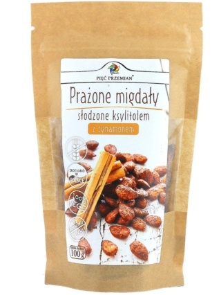 Pięć Przemian Migdały Prażone Z Cynamonem Słodzone Ksylitolem Bezgl. 100 g