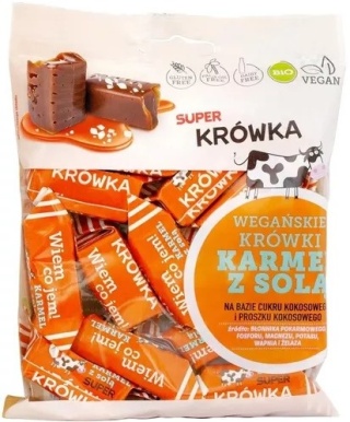 SUPER KRÓWKA Krówki bezmleczne o smaku karmelu z solą bezglutenowe BIO 150g