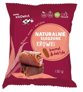SUPER KRÓWKA Krówki słodzone agawą i daktylem bez cukru BIO 150g