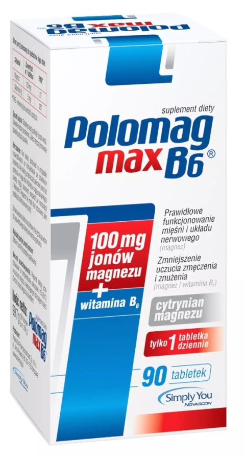 Simply You Polomag B6 Max 90 tabletek Simply You Polomag B6 Max 90 tabletek