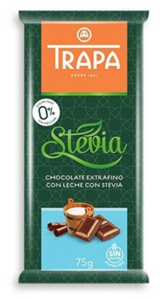 TRAPA Czekolada mleczna ze stewią 75 g