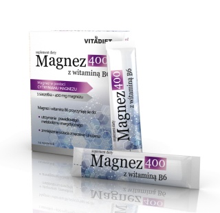 VITADIET Magnez 400 mg z witaminą B6 14 saszetek
