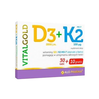 Alg Pharma D3+K2 VitalGold 40 tabletek Alg Pharma D3+K2 VitalGold 40 tabletek