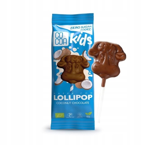 COCOA Lizak Z Czekolady Kokosowej Bez Dodatku Cukrów BIO 15 g COCOA Lizak Z Czekolady Kokosowej Bez Dodatku Cukrów BIO 15 g