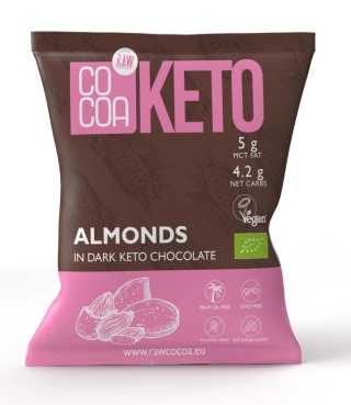 COCOA Migdały W Czekoladzie KETO Z Olejem MCT Bezglutenowe BIO 70 g