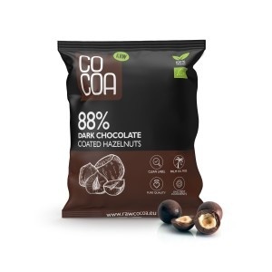 COCOA Orzechy Laskowe W Czekoladzie Ciemnej 88% BIO 70 g COCOA Orzechy Laskowe W Czekoladzie Ciemnej 88% BIO 70 g